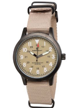 Photo 1 of Smith and Wesson Men's Nato Field Watch (SWW-W-MX31-TAN) 
 (new, needs battery, protective peel on)
