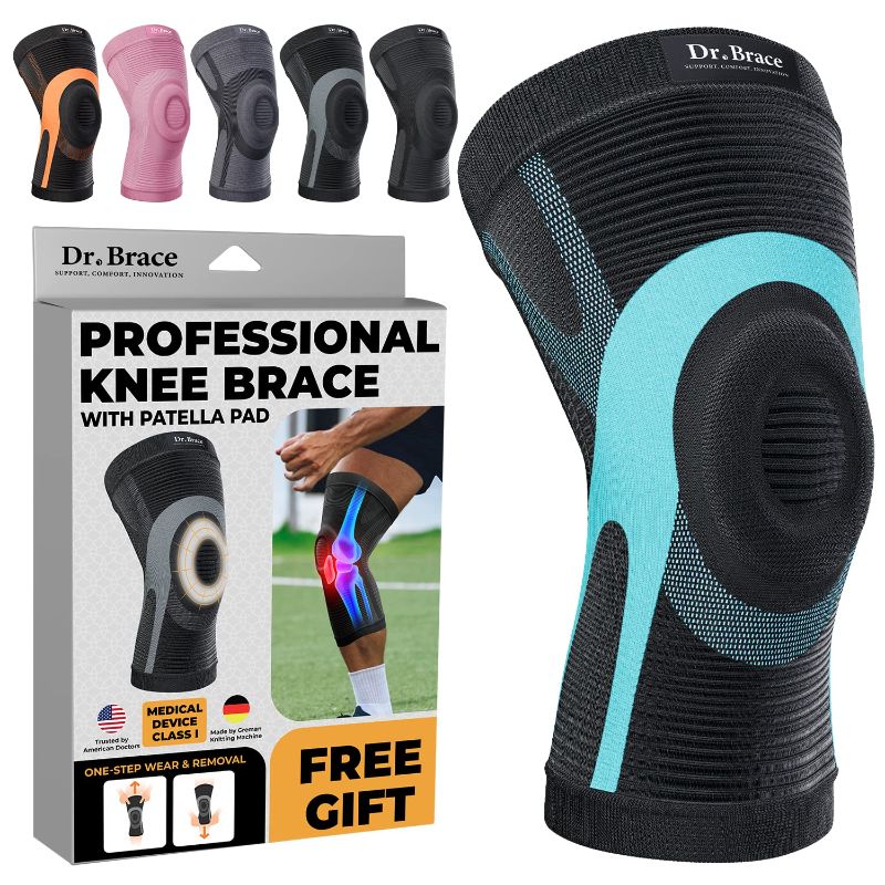 Photo 1 of DR. BRACE ELITE Knee Brace For Knee Pain, World’s Lightest Compression Knee Sleeve With Patella Pad For Maximum Knee Support And Fast Recovery For Men And Women-Please Check How To Measure Video (Neptune, Large) Large Neptune (FACTORY SEALED)