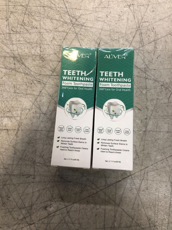 Photo 2 of 1Pc Toothpaste Cleansing Foam, 60ml Baking Soda Toothpaste, Intensive Stain Removal Toothpaste, Travel Friendly, Easy to Use, Oral Care-Toothpaste Replacement, Ultra-fine Mousse Foam (Mint Adult) 2 PACK EXP 3/14/2025