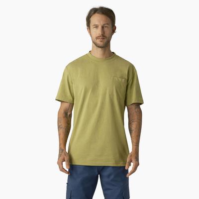 Photo 1 of Dickies Men's Heavyweight Heathered Short Sleeve Pocket T-Shirt - Fern Heather Size 4XL
