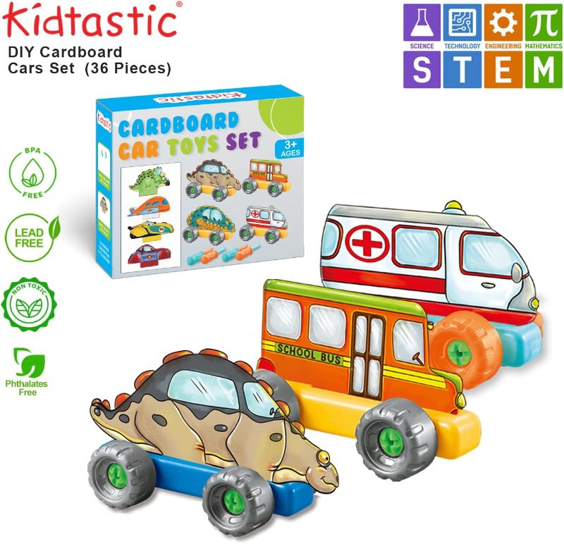 Photo 1 of Kidtastic STEM Car Take Apart Toy Set - Fun and Educational Construct and Play Set for Boys and Girls - Develops STEM Skills with Take Apart Cars for Kids who Love Learning and Building
