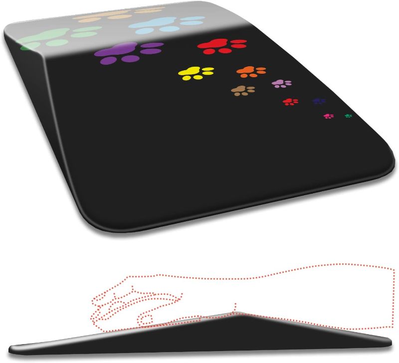 Photo 1 of Ergonomic Mouse Pad with Wrist Rest Support, Thick Mousepad Relief Carpal Tunnel Pain, Entire Memory Foam Mouse Pad with Non-Slip PU Base, PC Mouse Pad for Wireless Mouse, Colourful Cat Paw

