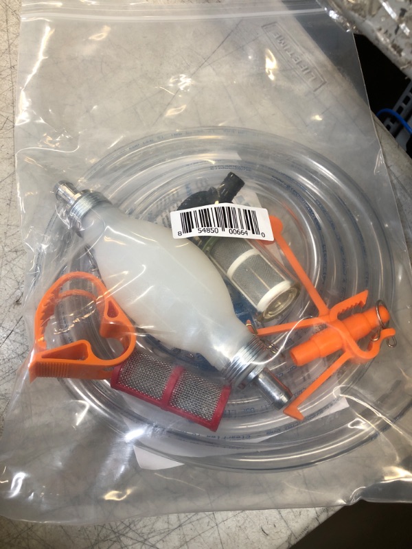 Photo 1 of GasTapper 8 Ft Long Manual Siphon Pump, Food-Grade Gasoline Transfer Pumps and Siphon Hose for Beverages, Water, Gas, Liquid (Hand Pump with Filter and Clips)