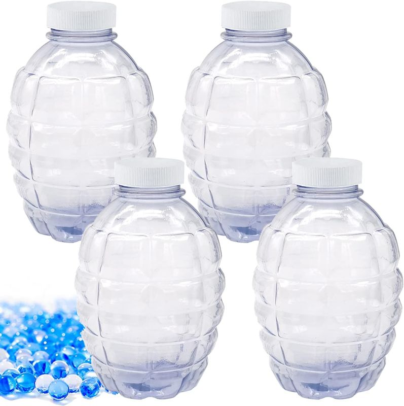 Photo 1 of 4 Pack Hoppers Magazines for Toy Blaster Water Gel Bead Accessories Water Gel Bead Bottle Subpackage Bottle Plastic Hopper Pineapple Bottle for Gel Gun Boys and Girls Outdoor Game
