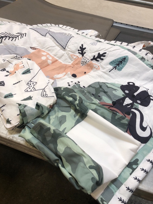 Photo 2 of  Peanutshell Woodland Baby Bedding Set, Forest Animals, 