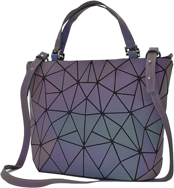 Photo 1 of Holographic Purse Geometric Purse Luminous Handbag Purse and Wallet for Women Iridescent Purse Reflective Purse