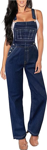 Photo 1 of Hybrid & Company Womens Stretch Denim Overalls, sile l 