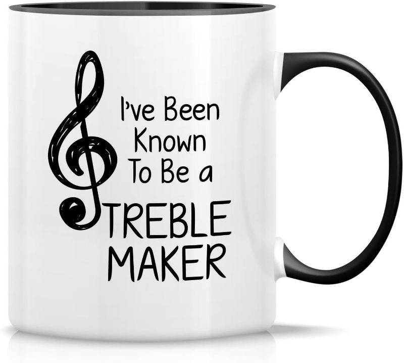 Photo 1 of  I've Been Known to be Treble Maker Musical Musician 11 Oz Ceramic Coffee Mugs - Funny, Sarcasm, Motivational, Inspirational birthday gifts - White Mug with Black Handle and Inner