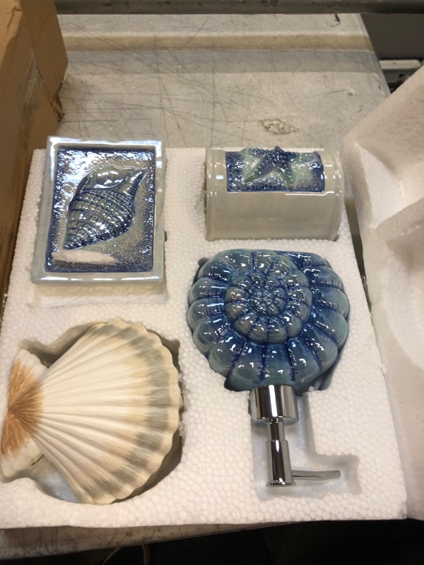 Photo 1 of 4 pcs ocean theme bathroom accessories 