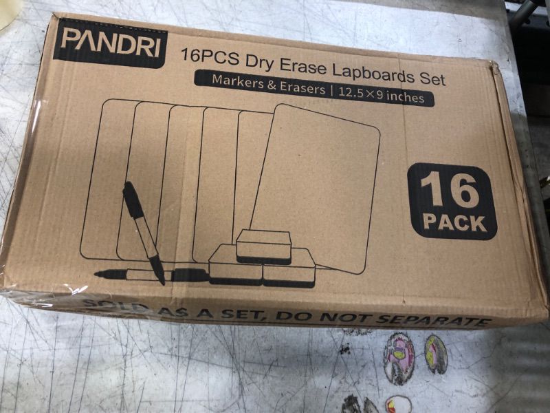 Photo 1 of Dry Erase LapBoards, PANDRI 16 Pack Double Sided 12.5 x 9 Inch Whiteboards with 16 Erasers and 16 Markers, Dry Erase Boards for Kids Students Classroom Teacher Supplies 16 PCAK SET