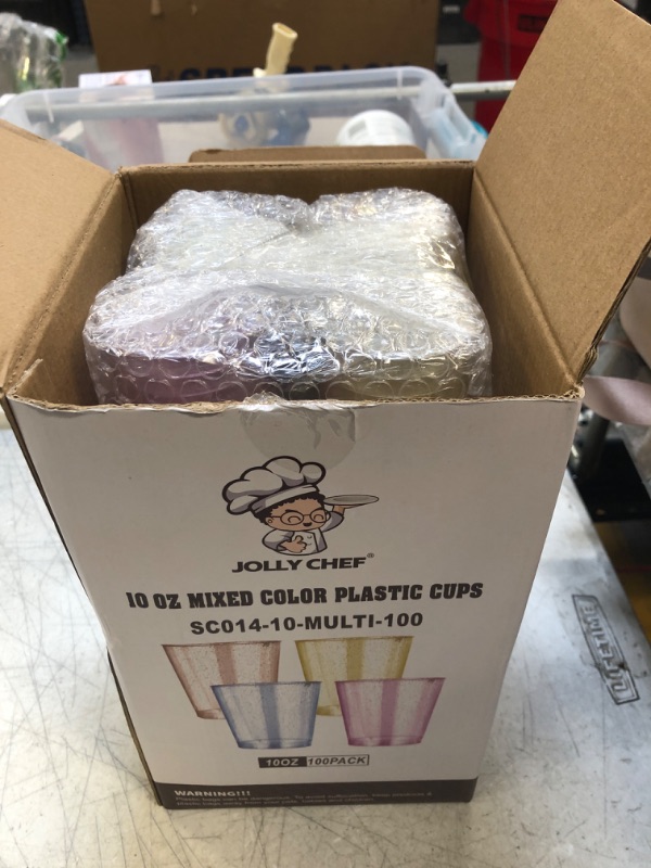 Photo 1 of 10 OZ MIXED COLOR PLASTIC CUPS 100 PACK 