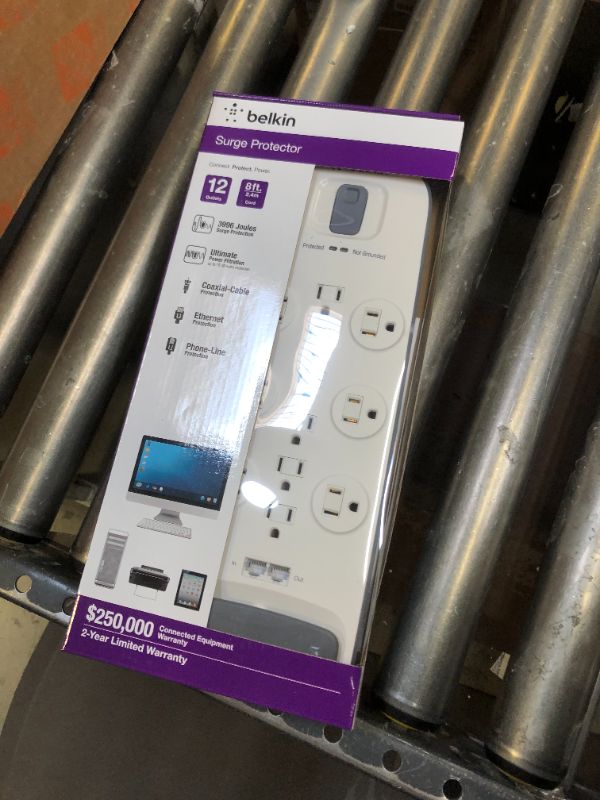 Photo 2 of Belkin® 12-Outlets 3996 Joule Surge Suppressor With 8' Power Cord and Ethernet