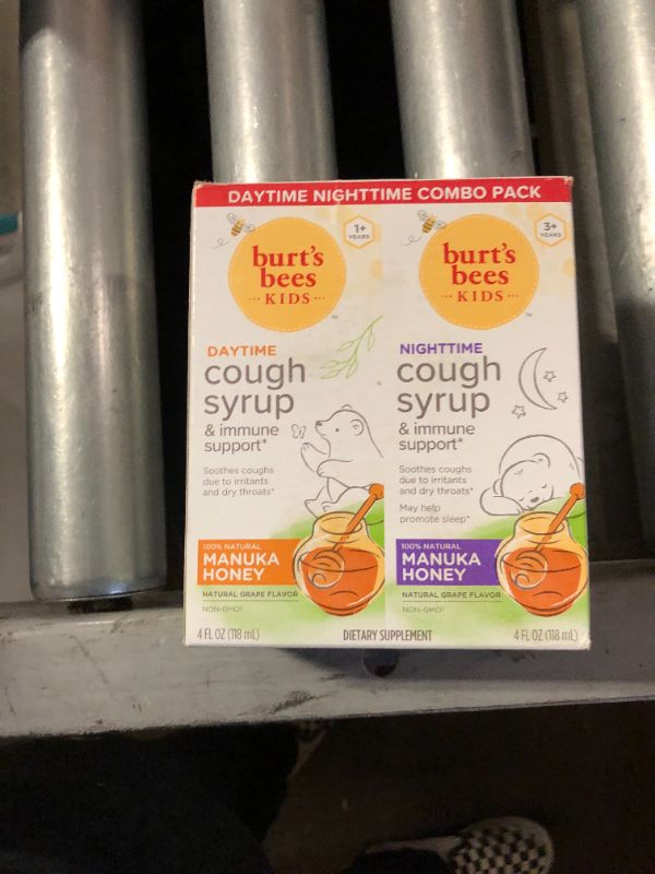 Photo 2 of Burt's Bees Kids Daytime and Nighttime Cough Syrup and Immune Support, Natural Grape Flavor, Dietary Supplement, 8 Fl Oz