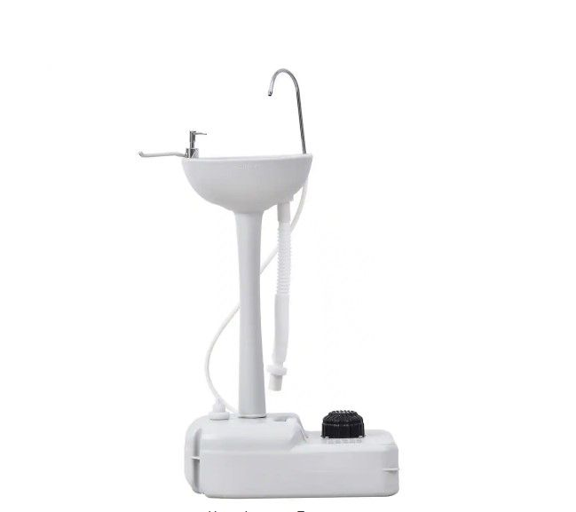 Photo 1 of 4.5 Gal. White Water Tank, Soap Dispenser and Towel Holder with a Portable Design for Camping
