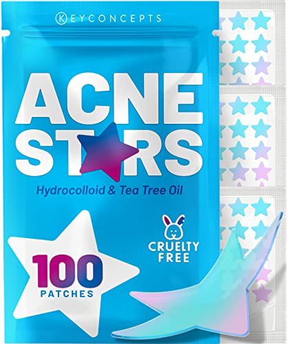 Photo 1 of  KEYCONCEPTS 100 Star Pimple Patches , Pimple Patches Stars - Hydrocolloid Star Patches for Pimples with Tea Tree Oil