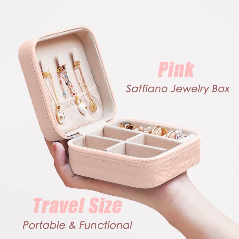 Photo 1 of EverGlimp Travel Jewelry Case For Women | Pearls Initial Letter Patches Jewelry Box | Small Travel Jewelry Box Organizer With Mirror | Teen Girl Gifts Trendy  "K"