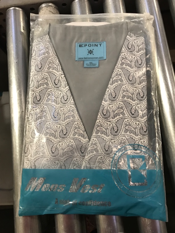 Photo 2 of 3XL Epoint Men's Fashion Relationships Paisley Microfiber Vest Pre-tied Bow Tie Set
