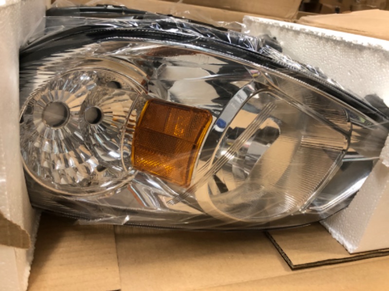 Photo 4 of DWVO Headlight Assembly Compatible with 05-10 Chevy Cobalt/05-06 Pursuit/07-09 Pontiac G5 Chrome Housing Amber Reflector Driver and Passenger Side