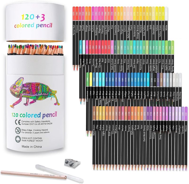 Photo 1 of KALOUR Premium Colored Pencils,Set of 120 Colors,Artists Soft Core with Vibrant Color,Ideal for Drawing Sketching Shading,Coloring Pencils for Adults Beginners kids
