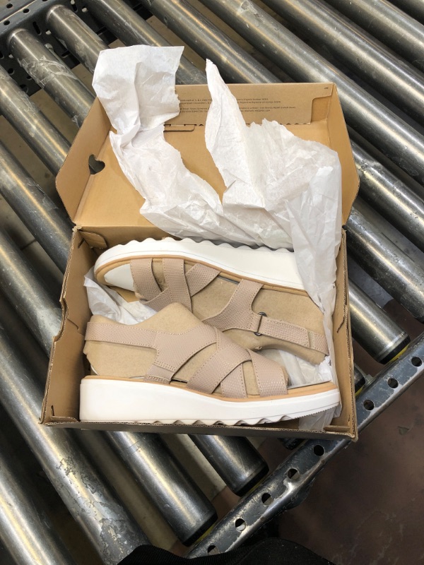 Photo 2 of Clarks Jillian Spring Wedge Sandal 9.5 Sand Leather