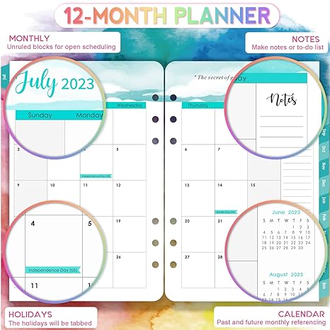 Photo 1 of Planner Refills 2023-2024 5.5 x 8.5 inch, 7 Holes