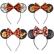 Photo 1 of Halloween Bow Headbands Caps Party Witch Pumpkin Mouse Ear Headwears for Halloween Party 