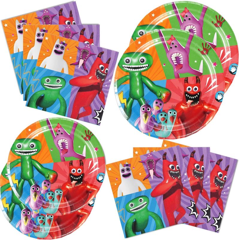 Photo 1 of 40Pcs Banban Kindergarten Party Supplies include 20 plates, 20 napkins for the Banban Birthday party Decoration