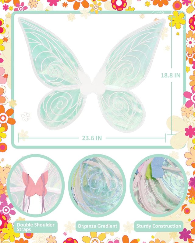 Photo 1 of Fairy Wings for Women Adult Halloween Butterfly Costume for Girls Dress Up Cosplay Angel Wings White