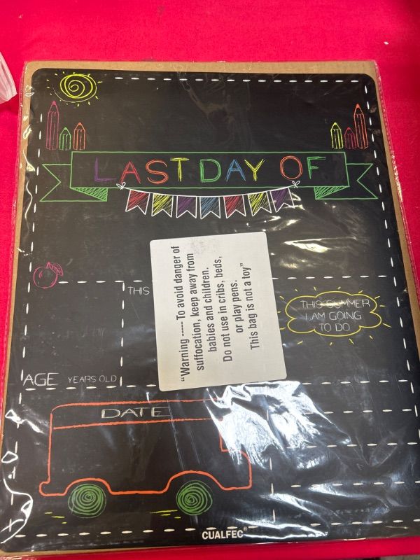 Photo 1 of Personalized First Day and Last Day of School Sign 13" x 16" Large Chalkboard Style Photo Prop Back to School Supplies - 2 Pcs