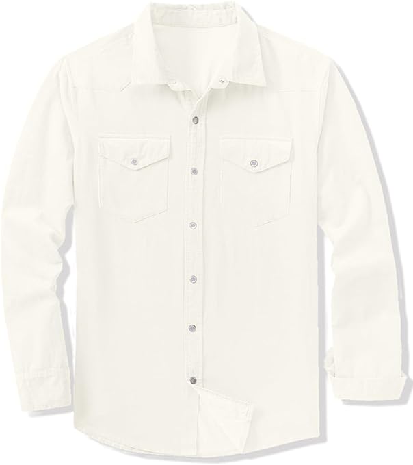 Photo 1 of 2XL JMIERR Mens Flannel Shirts Casual Long Sleeve Button-Down Plaid Brushed Cotton Shirt