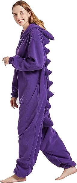 Photo 1 of Adult Onesie Purple Cartoon Costume Cosplay Animal Onesie Christmas Costume Sleepwear Homewear for Women Men Girls Boys Teens