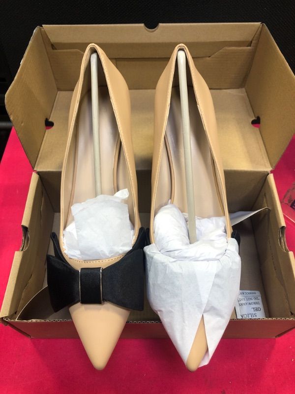 Photo 1 of 8.5  Coutgo Womens Closed Pointed Toe Pumps Stiletto Bowknot High Heels Slip On Wedding Party Dress Shoes