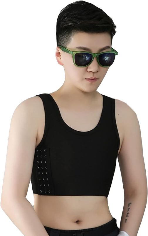 Photo 1 of BaronHong Chest Binder Elastic Mesh Breathable Shapewear for Tomboy Trans Lesbian