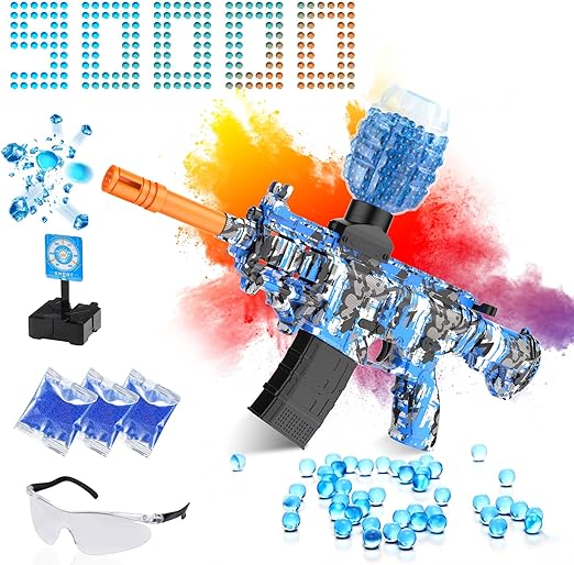 Photo 1 of Electric Gel Ball Blaster with 90000+ Water Beads, Eco-Friendly Splatter Ball Blaster, for Outdoor Games Toys for Activities Team Games, 12+ Birthday Gifts, for Boys and Girls Adult, Blue