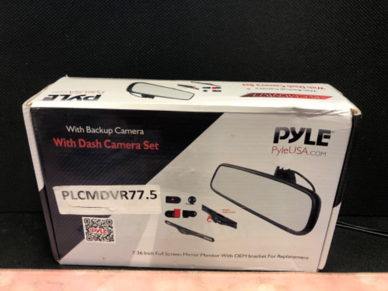 Photo 2 of Pyle Plcmdvr77 - HD Video Recording System with Rearview Mirror Monitor, 7.4 -Inch LCD Display, Compact Dash Cam, Rear-view Backup Camera,