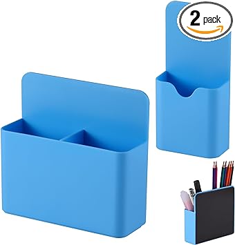 Photo 1 of KITANIS Magnetic Pen Holder,2 Pack Magnetic Dry Erase Marker Holder with Generous Compartments,Strong Magnet Storage Marker Pen Pencil Organizer for Refrigerator,Whiteboard,Locker Accessories