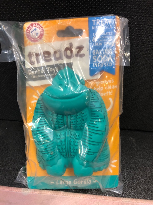 Photo 2 of Arm & Hammer for Pets Super Treadz Gorilla Dental Chew Toy for Dogs - Dog Dental Chew Toys Reduce Plaque & Tartar Buildup Without Brushing - Safe for Dogs up to 35 Lbs Green