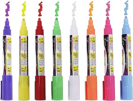 Photo 1 of 8Pcs Assorted Colorful Liquid Chalk Pen Markers Dust-Free Erasable White Chalkboard Highlighter Non-Toxic Wet Erase Drawing Pens Fine Tip Handwriting Blackboard Doodle Neon Pen Office Supplies