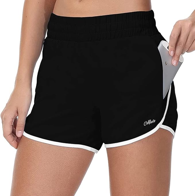 Photo 1 of Cakulo Women's Jersey Shorts Casual Elastic Waist Comfy Athletic Hiking Shorts Plus Size with Pocket 2.5". 2XL
