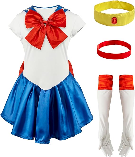 Photo 1 of Binhong Moon Sailor Dress for Women Anime Skirt Halloween Cosplay Costume Uniform Set L
