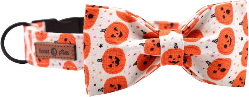 Photo 1 of Lionet Paws Soft Comfortable Halloween Bowtie Dog Collar with Metal Buckle Adjustable Collars for Large Dogs Gift, Neck 16-24in
