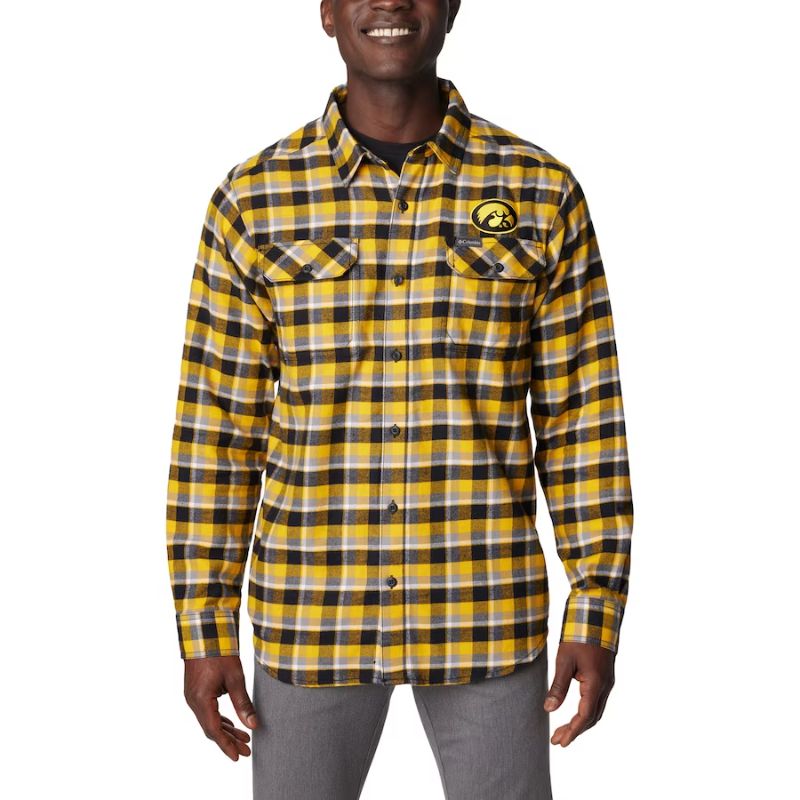 Photo 1 of FOCO Men's NCAA College Team Logo Long Sleeve Flannel Shirt Iowa Hawkeyes 9-2445 Team Color S