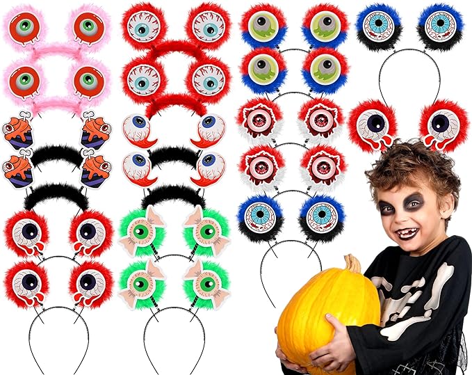 Photo 1 of Libima 18 Pcs Halloween Headbands Scary Eyeball Bat Wing Headbands for Party Favors Costume Cosplay Decoration
