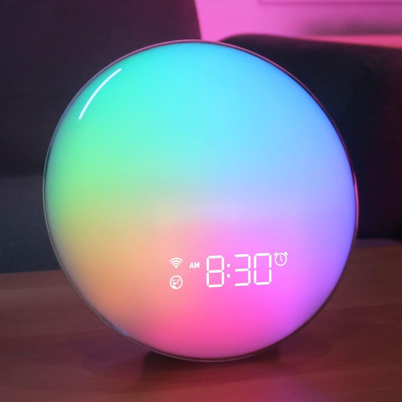 Photo 1 of Dekala Sunrise Alarm Clock Sound Machine, Smart Wake-up Light, Ambient Light & Sleep Assistant White Noise Sound Machine Baby Night Light, App/Voice Control, Work with Alexa and Google, Ideal for Gift
