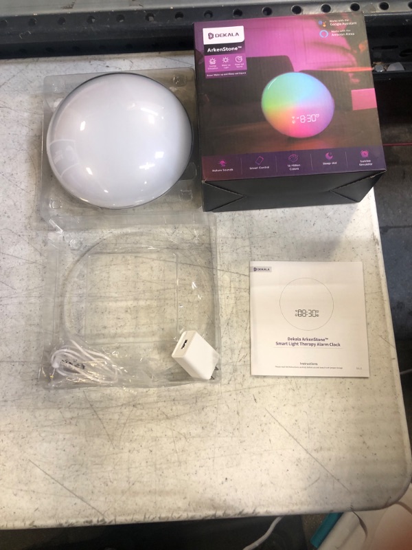 Photo 1 of Dekala Sunrise Alarm Clock Sound Machine, Smart Wake-up Light, Ambient Light & Sleep Assistant White Noise Sound Machine Baby Night Light, App/Voice Control, Work with Alexa and Google, Ideal for Gift

