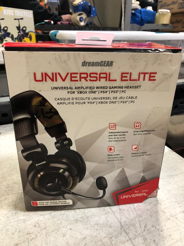 Photo 2 of dreamGEAR Universal Elite Amplified, Wired Stereo Gaming Headset for PS4, Xbox One, PS3, Xbox 360, Wii, WiiU, and Even PC,DGUN-2574