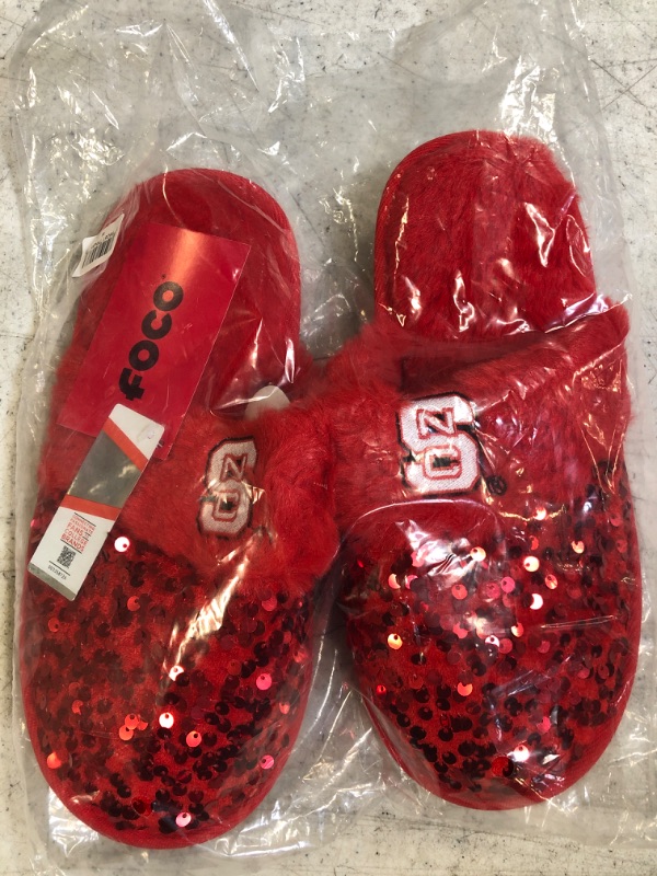 Photo 1 of FOCO Women's NCAA College Team Logo Ladies Sequin Fashion Slippers -- Size 7/8