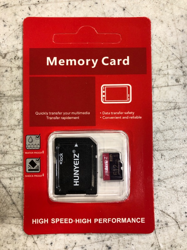 Photo 2 of 512GB Micro SD Card Waterproof High Speed Memory Card for Smartphone,Camera,Dash Cam,Tablet and Drone
