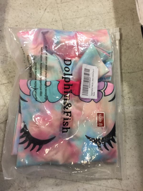 Photo 1 of Dolphin&Fish Kids Short Pjs Girls Summer Pajamas Toddler Cotton Set Tie-dyed Children Clothes- SIZE 8 
