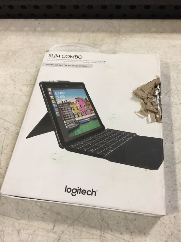 Photo 1 of Logitech Slim Combo Case with Detachable Backlit Bluetooth Keyboard for iPad (5th & 6th Generation), Black
